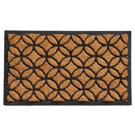 Configuracion 24 x 36 in. Circles Rectangular Doormat Natural & Black CO2830942